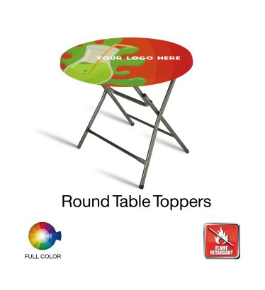 Round Table-Topper Classic Custom Stretch Cover - Flame Retardant